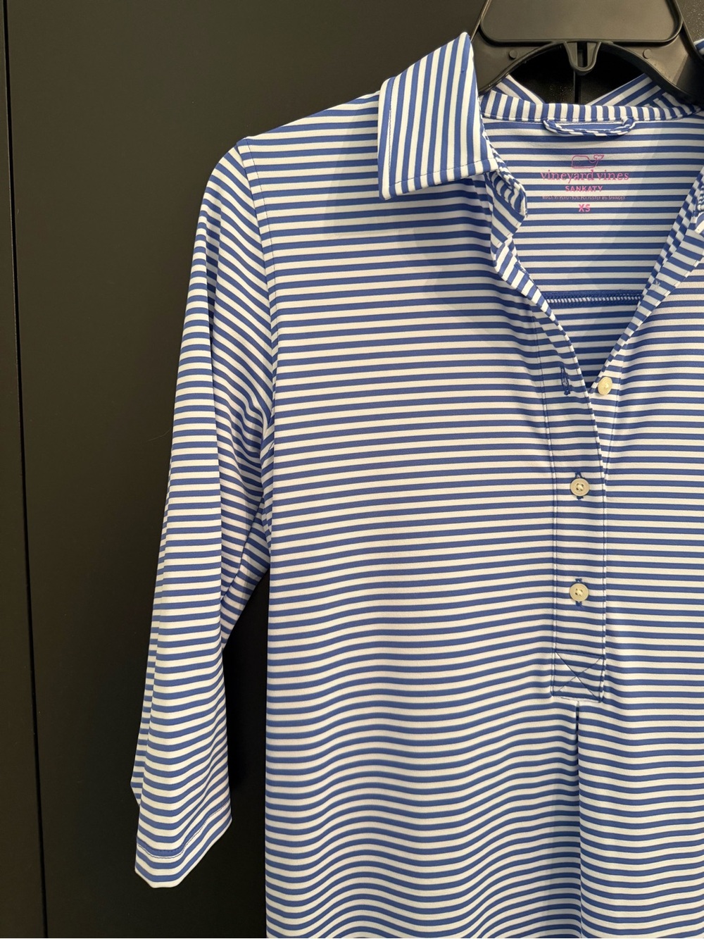 Vineyard Vines Blue and White Striped Polo Midi Dress - Picture 2 of 5